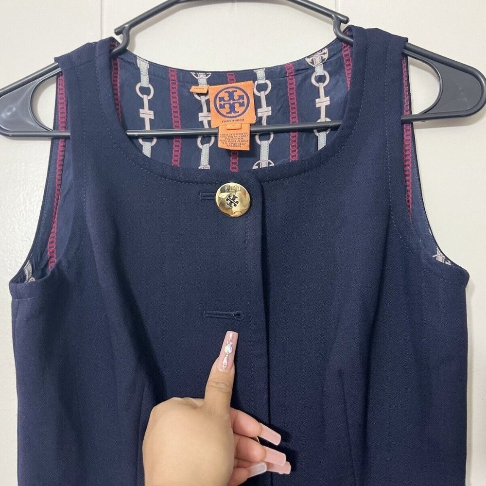 Tory Burch Navy Blue Dress Size 2 - Picture 8 of 8